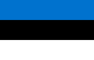 La bandera nacional de Estonia se muestra como una pegatina plana.