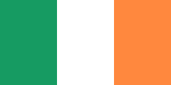 La bandera nacional de Irlanda se muestra como una pegatina plana.