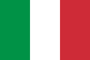 La bandera nacional de Italia se muestra como una pegatina plana.