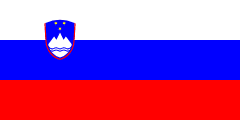 La bandera nacional de Eslovenia se muestra como una pegatina plana.