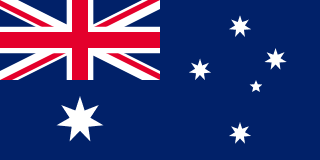 澳大利亚国家足球队国旗 - 蓝色背景英国国旗和南十字星