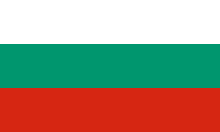 The flag of Bulgaria is composed of three equal horizontal bands of white, green and red.
