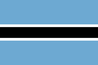The flag of Botswana has a light blue field with a white-edged black horizontal band across its center.
