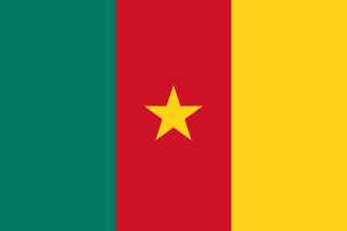 The flag of Cameroon is composed of three equal vertical bands of green, red and yellow, with a yellow five-pointed star in the center.