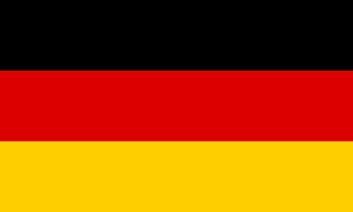 The flag of Germany is composed of three equal horizontal bands of black, red and gold.