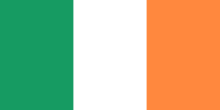 The flag of Ireland is composed of three equal vertical bands of green, white and orange.