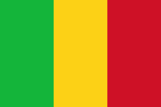 The flag of Mali is composed of three equal vertical bands of green, yellow and red.