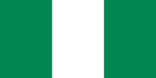 The flag of Nigeria is composed of three equal vertical bands of green, white and green.