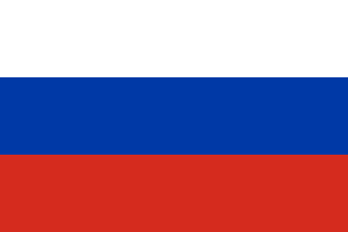 The flag of Russia is composed of three equal horizontal bands of white, blue and red.