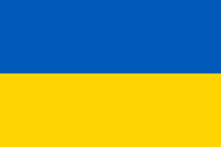 The flag of Ukraine is composed of two equal horizontal bands of blue and yellow.