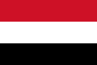 The flag of Yemen is composed of three equal horizontal bands of red, white and black.